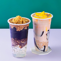 Gobelets jetables personnalisés imprimés de 10, 12, 16, 20, 24, 32 oz en PP/PET, pour eau, glace, café, vin, bière, milkshake, avec couvercle et film.