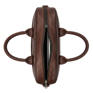 ELYSIAN INDUSTRIES Unisex Genuine Leather Tactical Sports Briefcase Professional Solid Brown Zipper Closure Adjustable Strap - Product Image 4