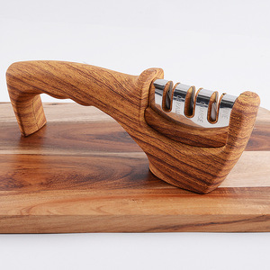 Afilador de cuchillos de cerámica de acero de tungsteno de 3 etapas de <span class=keywords><strong>grano</strong></span> de madera, herramienta de cocina Manual, cuchillo, tijeras, <span class=keywords><strong>piedra</strong></span> de <span class=keywords><strong>afilar</strong></span> - Product Image 5