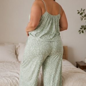 Ensemble de vêtements de nuit d'été imprimé, camisole et pyjama femme, vêtements de maison haut de gamme, <span class=keywords><strong>lingerie</strong></span> sexy grande taille, pyjama deux pièces pour femmes - Product Image 4
