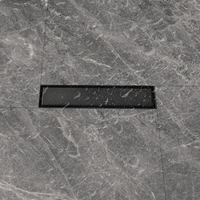 Drain de douche invisible 12 pouces, finition noir mat, en acier inoxydable, à insérer dans les carreaux, pour salle de bain facile à installer sur mesure