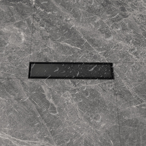 Desagüe de Ducha Invisible de 12 Pulgadas, Acabado Negro Mate, Acero Inoxidable, Inserto para Azulejos, Desagüe de Piso para Fácil Instalación Personalizada en Cuartos Húmedos - Product Image 1