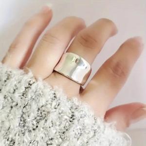 Anello Geometrico H490 in Argento, Minimalista Unisex per Uso Quotidiano, Anelli Raffinati - Product Image 5