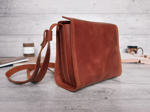 Sac bandoulière en cuir souple pour femme, sac à main fait main, pochette, petit sac bandoulière, cadeau pour femme - Product Image 5