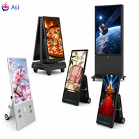 Kiosque pliable de 43 pouces à haute luminosité (2000 nits), résistant aux intempéries (IP65), avec batterie intégrée et CMS basé sur le cloud pour la publicité extérieure