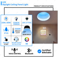 Fenêtre de toit Coelux, puits de lumière, grand dôme rond artificiel, faux plafond, puits de lumière, dôme, ciel bleu, panneau lumineux LED pour plafond