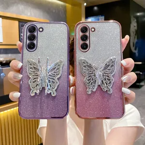<span class=keywords><strong>Funda</strong></span> con soporte para teléfono con purpurina ostentosa de lujo con mariposa para <span class=keywords><strong>Samsung</strong></span> <span class=keywords><strong>Galaxy</strong></span> S23 S21 S20 S24 S22 <span class=keywords><strong>Plus</strong></span> FE <span class=keywords><strong>note</strong></span> <span class=keywords><strong>10</strong></span> 20 - Product Image 3