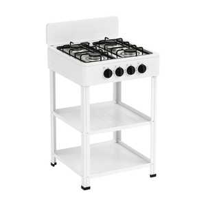 Cuisinière à gaz mobile 4 brûleurs 2 étagères pour camping et jardin 49x49x82 cm avec allumage - Product Image 1