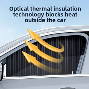 Parasol plegable <span class=keywords><strong>de</strong></span> poliéster <span class=keywords><strong>para</strong></span> ventanas laterales <span class=keywords><strong>de</strong></span> coche, pista retráctil Interior integrada, tela <span class=keywords><strong>de</strong></span> protección solar <span class=keywords><strong>de</strong></span> privacidad montada en el coche - Product Image 2