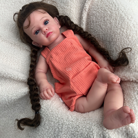 Poupée Reborn en Silicone de 20 Pouces pour Fille, Cheveux Longs, Directement de l'Usine, Idéale comme Compagnon d'Émotion et Cadeau d'Art de Collection