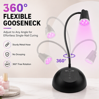 Lampe à LED pour ongles, lampe de bureau pour manucure 18W UV, lampe de travail pour nail art, lampe de travail pour salon de beauté, lampe de table flexible à col de cygne