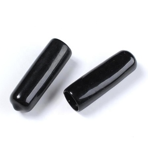 Mềm màu đen Tùy chỉnh không thấm nước dây tay áo chủ đề cao su <span class=keywords><strong>PVC</strong></span> End mũ cho ống - Product Image 2