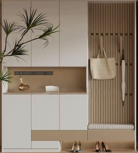 התאמה אישית ארון נעליים מעץ מודרני עם אחסון בשפע עבור חדרי מגורים דירות מלונות וילות - Product Image 1