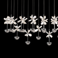 Lustre d'escalier moderne VH LED en cristal en spirale en acier inoxydable, luminaire suspendu en cristal pour villa
