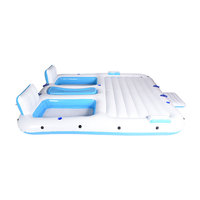 Flotteur de piscine de plage gonflable en PVC 4 personnes personnalisé plate-forme de quai d'île flottante pour les fêtes sur l'eau avec salon à l'extérieur