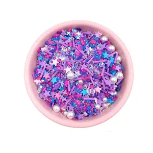 500g Per Bag Mixed Rhinestone Pearls Clay Polymer Sprinkles Crafts Nail Art Decoration DIY Crystal Mud Filler Accessories