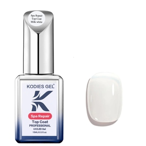 KODIES GEL UV Gel Polish Spa Reparatie Top Jas Geen Veeg Custom Logo Nagellak Private Label OEM Gezonde Roze Melkachtig Witte Finish - Product Image 5