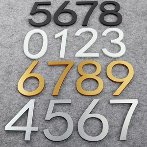 High-Grade Three-Dimensional Digital Acrylic Self-Adhesive Waterproof Eco-Friendly Wall Sticker Golden <strong>White</strong> <strong>Black</strong> <strong>House</strong> <strong>Number</strong> - Product Image 1