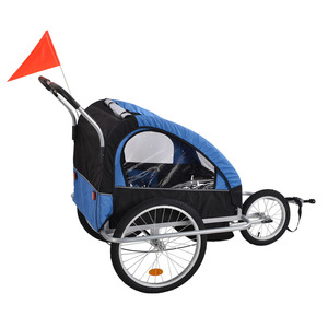 Cubierta de plástico Marco de metal Durable Tres ruedas 50Kg Capacidad de carga <span class=keywords><strong>Remolque</strong></span> Kid 2 en 1 Diseño <span class=keywords><strong>Remolque</strong></span> de <span class=keywords><strong>bicicleta</strong></span> de viaje para <span class=keywords><strong>niños</strong></span> - Product Image 5