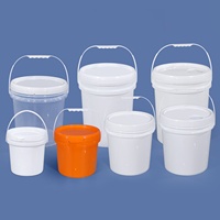 Ember Plastik Bulat Tebal Food Grade 18L-50L, Wadah Cat Kosong dengan Tutup dan Pegangan, Produksi Pabrik