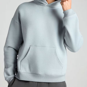 เสื้อครอปแบบมีฮู้ดผ้าคอตตอนสีฟ้าอ่อน - Product Image 1