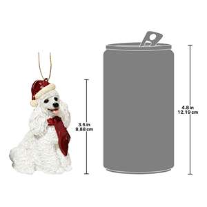 เครื่องประดับพุดเดิ้ลเรซิ่นสีขาว-สุนัขน่ารักของสะสมสำหรับเท<span class=keywords><strong>ศ</strong></span>กาลคริสต์มาสงานฝีมือทำจากเรซิน - Product Image 6