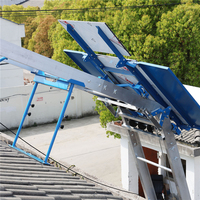 Équipement de levage de panneaux solaires sur toit de 19 m sur mesure, échafaudage en aluminium au design moderne, plaque PV, garantie 1 an pour bureau