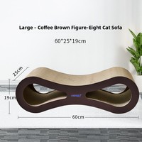Griffoir pour chat multi-tailles en forme de 8, en carton ondulé, jouet et meuble de jeu, fournitures pour animaux de compagnie d'intérieur pour chatons2