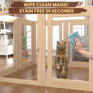 Pagar Anjing & Kucing Transparan dari Kayu untuk Ruang Tamu Dalam Ruangan, Pintu Sambung, Kandang Villa Hewan Peliharaan Shandong - Product Image 3