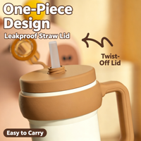 Gobelet isotherme en acier inoxydable avec paille, double paroi sous vide, tasse de voyage avec infuseur à thé amovible pour café et eau