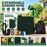 Selang Taman Standar Eropa 100 Kaki Super Kuat & Fleksibel Lateks Ekspansi Anti-UV Tahan Lama