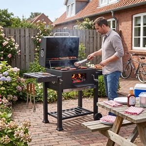 Parrilla de Carbón para el Hogar para Patio Estante Engrosado para Jardín Grande para Exteriores de Acero al Carbono Negro Asador Profesional - Product Image 5