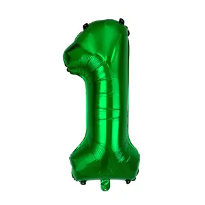32 Inch Dark Green Number Balloon Large Size Giant Jumbo Digit Mylar Foil Helium Dark Green Balloons For Celebration Decorations