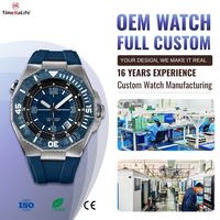 Jam Tangan Selam Profesional Mekanik Otomatis Bezel Karbon Fiber Mewah Kustom OEM dengan Tali Karet Sellita SW200-1