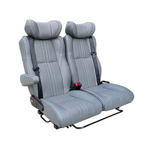 Asiento Doble de Cuero Autoliuma Xtra Space VIP para RV con Reposabrazos y Base Giratoria para Furgonetas y Vehículos de Expedición - Product Image 1