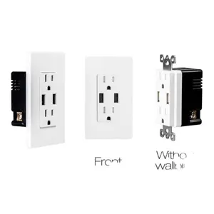UL Certificated 4.8A 5V Type A Type C Socket usb Wall Electrical Power Outlets With usb