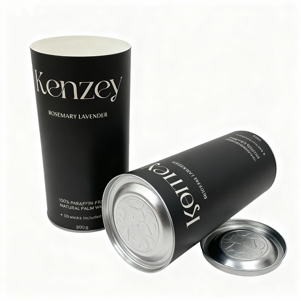 High Quality Custom Eco-Friendly Cardboard Paper Tube With Iron Cover For Candle Sticks Mosquito Coils Food Paper Tube
