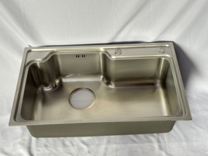 Leimanxi 7545 Évier de cuisine à bol unique fait à la main en acier inoxydable 0.75mm d'épaisseur Bol rectangulaire d'installation sous plan - Product Image 3