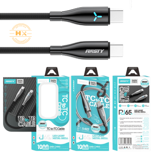 Câble de données Type C-C ANSTY S-022 65W à charge ultra rapide avec protection de charge intelligente - Noir - Product Image 1