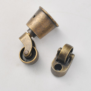 Rueda para Muebles de Aleación de Zinc, Bronce Antiguo, con Eje Hueco, Rodamiento Simple, Rueda de Poliuretano, Uso en Interiores, Diseño Tradicional y Duradero - Product Image 1