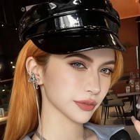 Chapeau de capitaine en similicuir noir en gros, vierge, pour cosplay DIY, unisexe