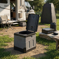 Toilette portable pliable pour le camping, les voyages, en plastique, pour camping-car, intérieur/extérieur, usage temporaire