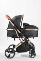 Poussette bébé en aluminium Chine 3 en 1 avec certification EN pour bébés de 0 à 3 ans, pliable en trois, poussette haute vue