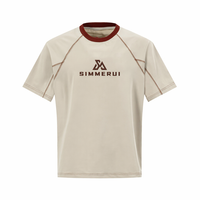 T-shirts personnalisés avec logo, coupe ample, manches raglan courtes, blocs de couleur, surpiqûres contrastées, broderie