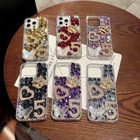 Étui de protection antichoc en PC orné de diamants, motif papillon en forme de cœur et couronne colorée pour téléphone mobile Lin 9.0