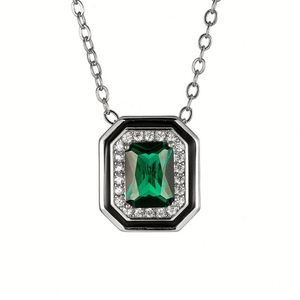 Vintage Eco-friendly Copper Gold Plated Square 6*8/5*7mm Emerald Zircon Pendant <b>Earrings</b> Ring <b>Set</b> Fashion Geometric Jewelry <b>Set</b> - Product Image 2