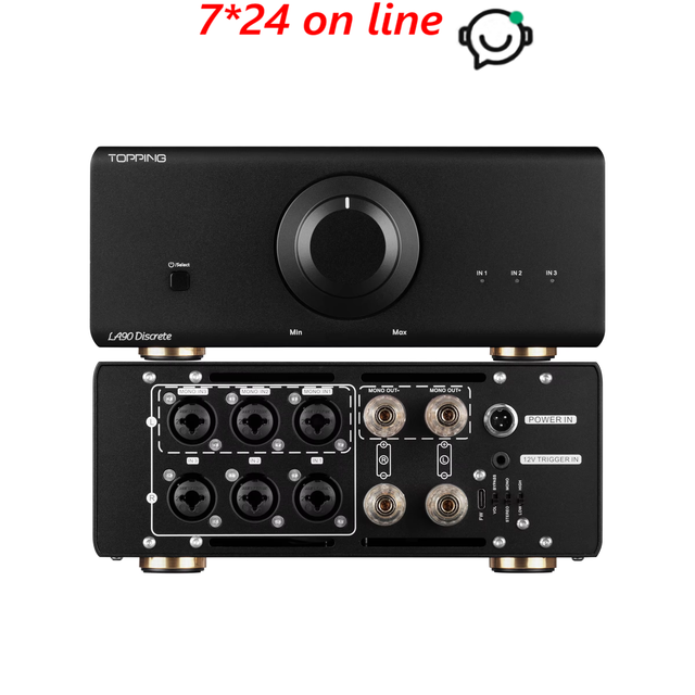 TOPPING LA90 Discrete Performance Discrete Power Amplifier Hi-Res 3*XLR/TRS Inputs 2 Step Gain Settings Stereo/Mono Mode Amp