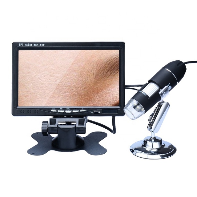 HD Industrial PCB Repair Electronic Display Digital Video Microscope Black LCD Screen ABS Stereo 1280x720 Resolution 60fps 8LED