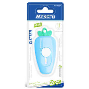 Mini Taglierino Portatile Rosa Blu 2 Pezzi Lame in Acciaio Manici in Plastica per Artigianato/Ufficio Marca Mengfu Modello M-0089 - Product Image 1