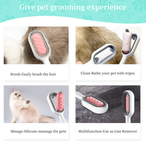 2023 SY New 4 in 1 <b>Pet</b> Beauty Massage <b>Brush</b> Hair Remover Shedding Multi-functional Self Cleaning Dog Grooming Comb - Product Image 4